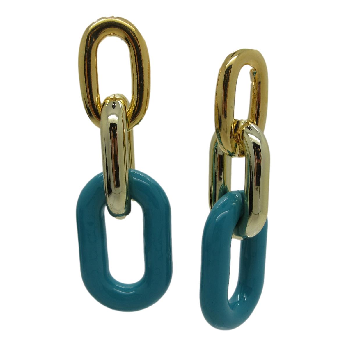 <i>Chunky Turquoise Link Earrings</i>