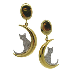 <i>Cat on The Moon Earrings</i><br>Made in Italy<br>