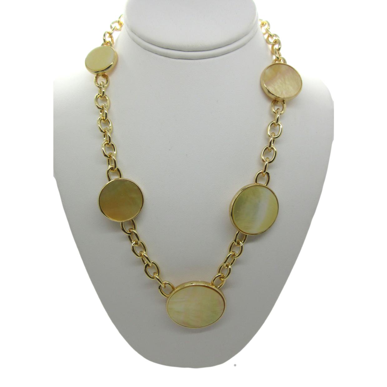 <i>Chunky Golden Mother of Pearl Necklace</i>