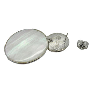<i> Round Drop Mother of Pearl Disc Earrings</i>