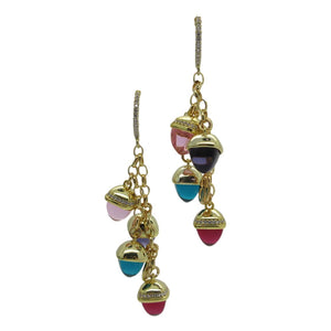<i>Jewel Tone Multi Drop Huggie Earrings</i><br>Made in Italy<br>