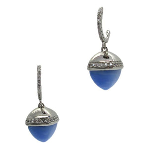 <i>Cabochon Drop Huggie Earrings</i><br>Made in Italy<br>