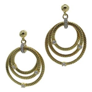 <i>Triple Circle Drop Earrings</i><br>Made in Italy<br>