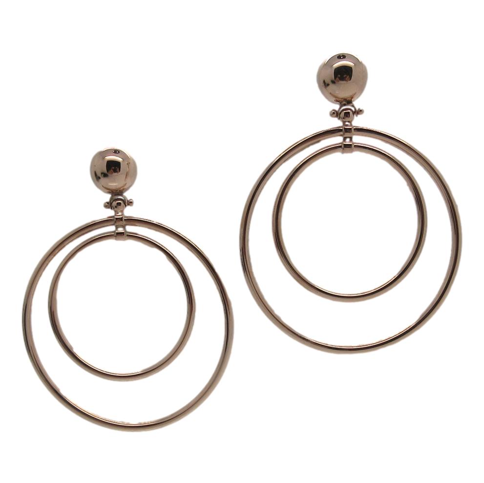 <i>Double Circle Drop Earrings</i><br>Made in Italy<br>