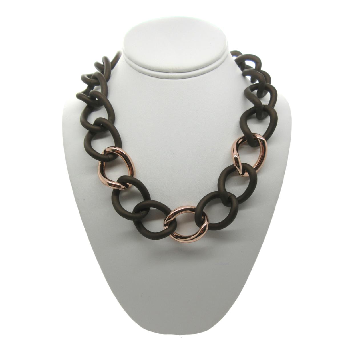 <i>Rubber Coated Giant Link Necklace</i><br>Made in Italy<br>
