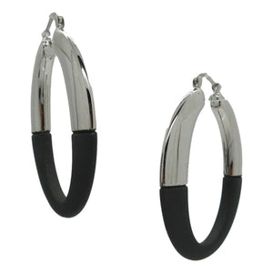 <i>Rubber Coated Hoop Earrings</i><br>Made in Italy<br>
