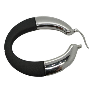 <i>Rubber Coated Hoop Earrings</i><br>Made in Italy<br>