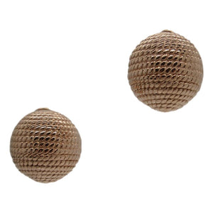 <i>Dome Shaped Ribbed Earrings</i><br>Made in Italy<br>