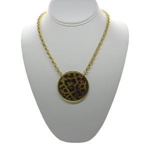 <i>Reversible Zebra/Leopard Pendant Necklace</i><br>by Evocateur<br>