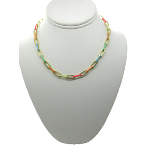 <i>Colorful Paperclip Link Necklace</i>