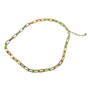 <i>Colorful Paperclip Link Necklace</i>