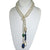 Baroque Pearl Lariat with Colored Cubic Zirconium Drops By Marti Rosenburgh